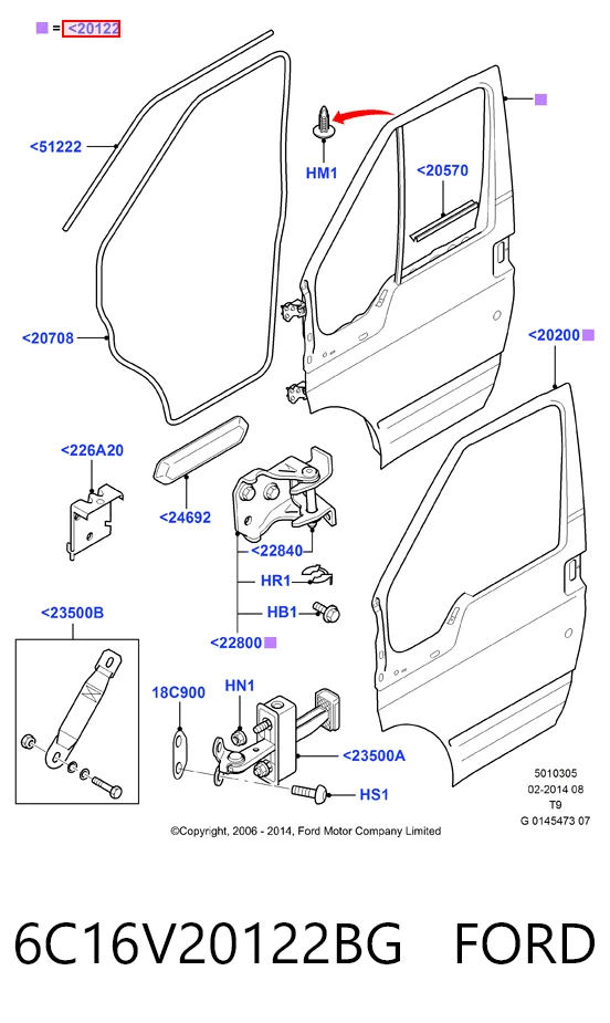  Дверь передняя правая Ford Transit 6