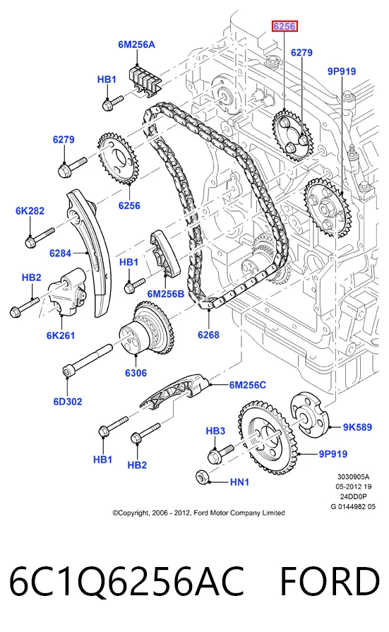  Шестерня распредвала Ford Transit 6