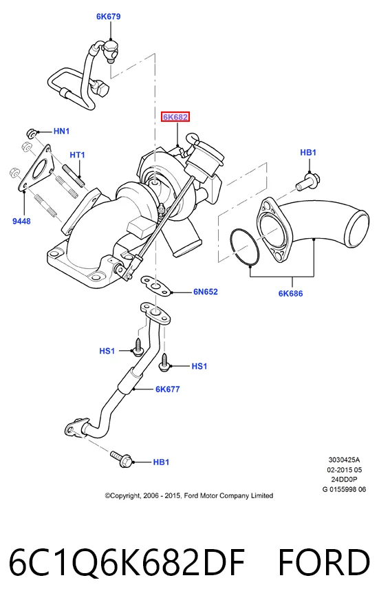 6C1Q6K682DF Ford Турбонаддув