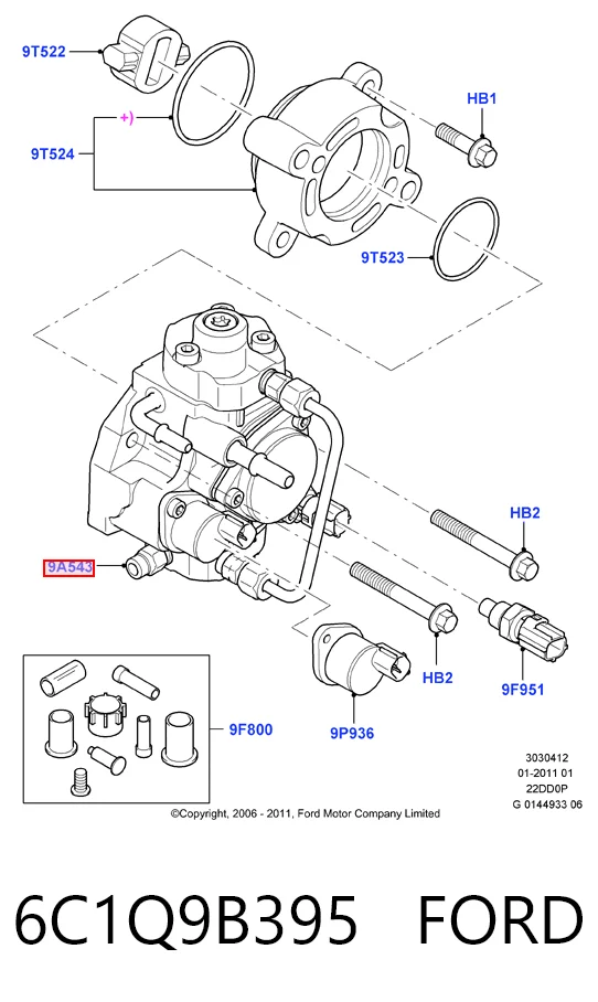 6C1Q9B395 Ford Насос топливный высокого давления (ТНВД)