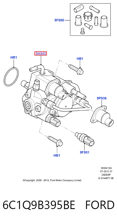 6C1Q9B395BE Ford Насос топливный высокого давления (ТНВД)