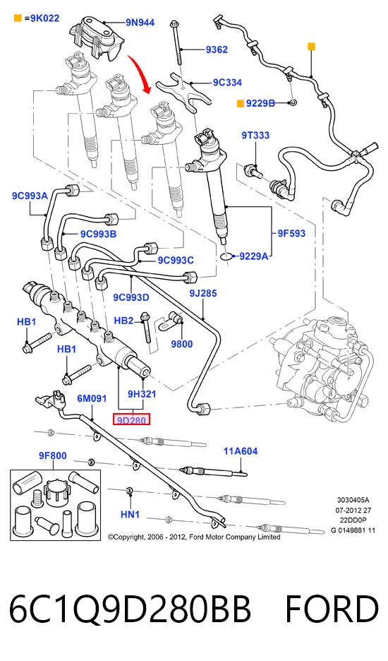 Топливная рампа SAT ST1483799