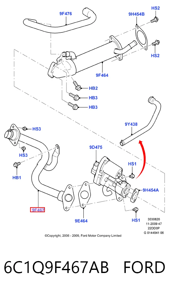 9659958880 Fiat/Alfa/Lancia Шланги и трубки системы рециркуляции
