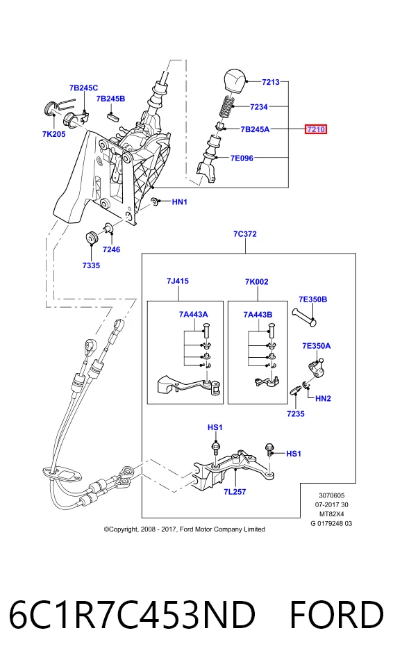 Механизм переключения передач Ford Transit VI фургон (V347/8) (2006 - 2014) цена, от 6.21 USD