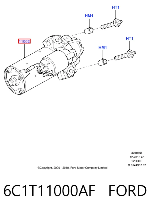 6C1T11000AF Ford Стартер автомобиля