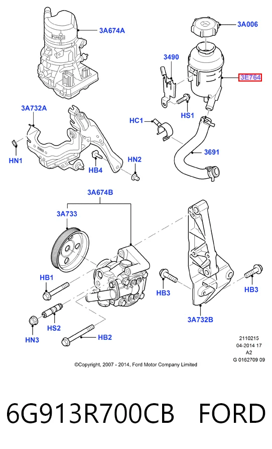 6G913R700CB Ford Бак масляный