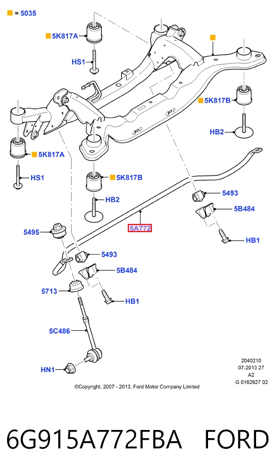 Стабилизатор задней балки на Ford Mondeo IV CA2
