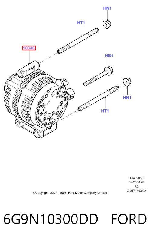 6G9N10300DD Ford Генератор автомобильный
