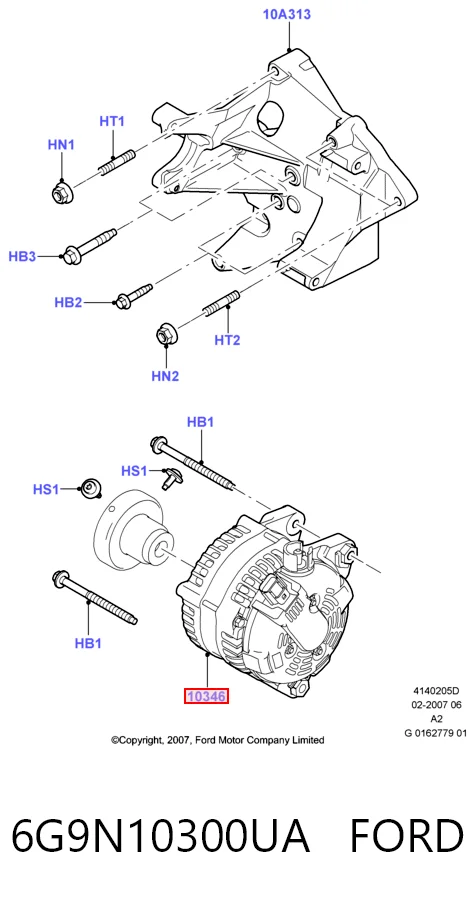 6G9N10300UA Ford Генератор автомобильный