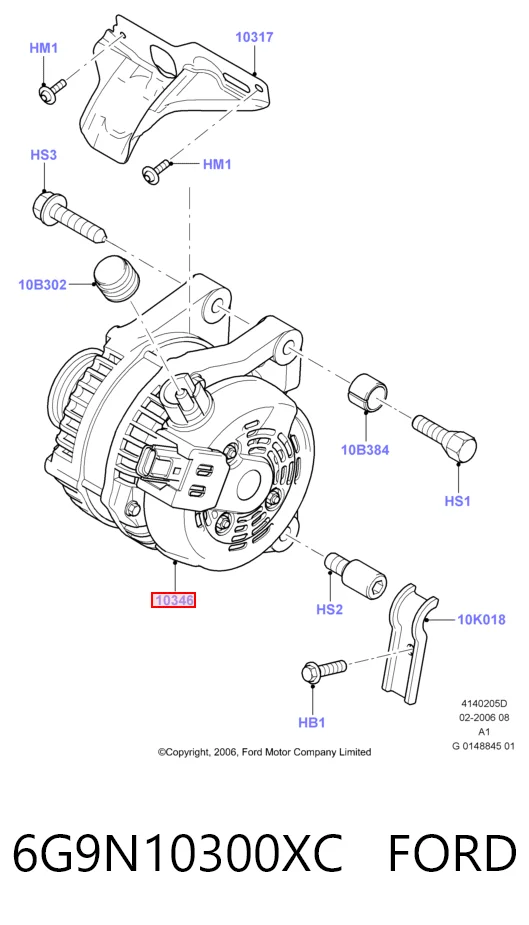 6G9N10300XC Ford Генератор автомобильный