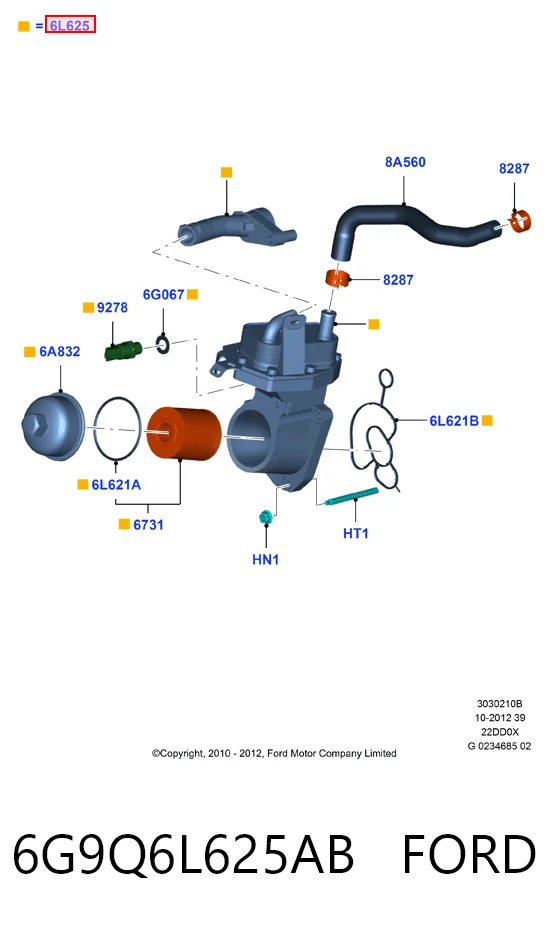 6G9Q6L625AB Ford Корпус маслофильтра