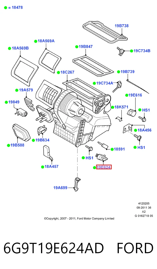 6G9T19E624AD Ford Реле печки