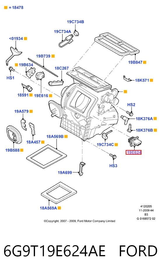 6G9T19E624AE Ford Реле печки