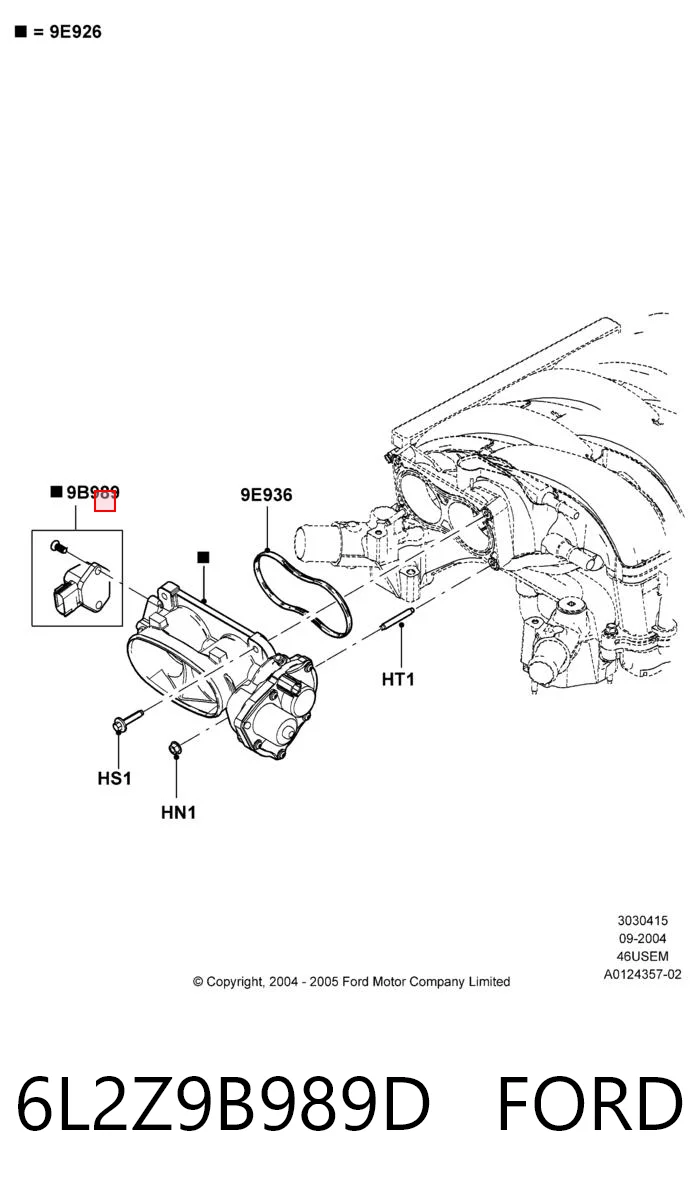 6L2Z9B989D Ford Датчик положения дроссельной заслонки
