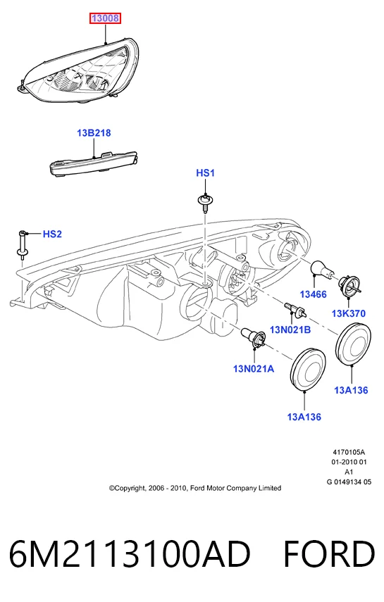  Правая фара Ford S-Max 