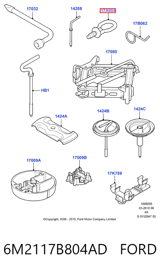 6M2117B804AD Ford Крюк буксирный передний