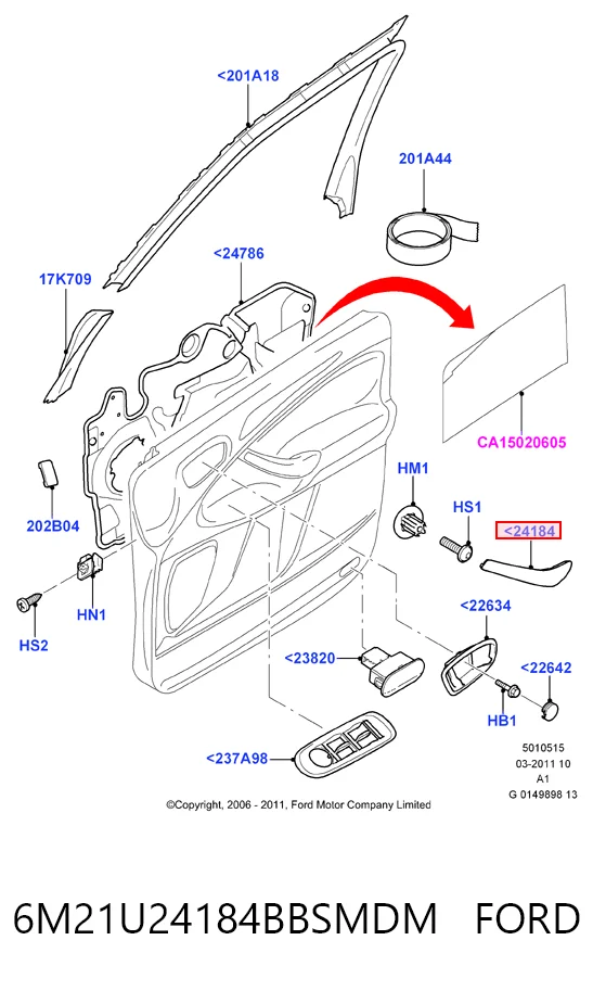 6M21U24184BBSMDM Ford 