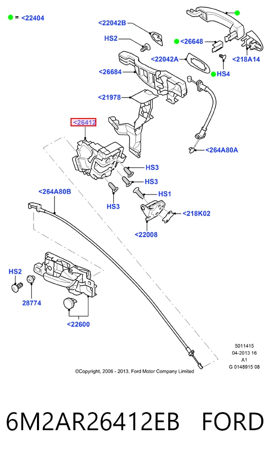 Замок задней правой двери  Форд Галакси II CA1