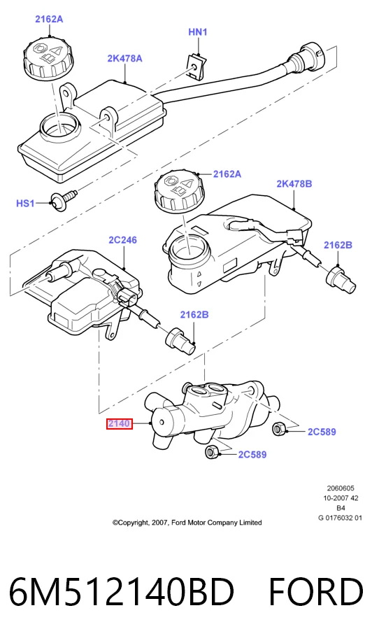 Цилиндр тормозной, главный на Ford Kuga I CBV