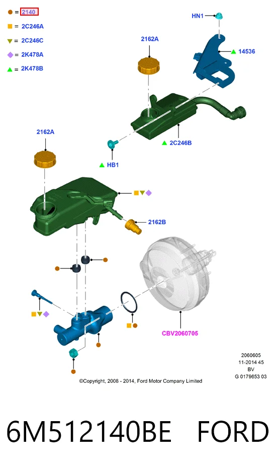 Цилиндр главный тормоза (гидротормозов) Ford Kuga I внедорожник (CBV) (2008 - 2012) цена, от 63.74 USD