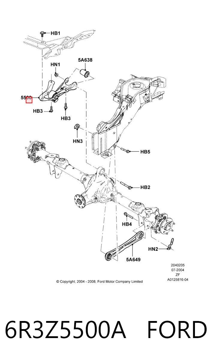 6R3Z5500A Ford Рычаг задней подвески продольный