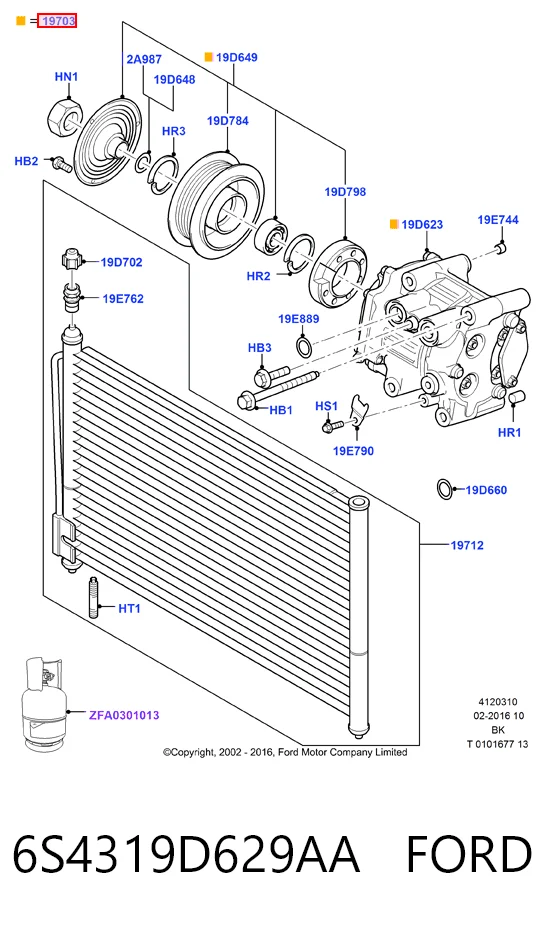 6S4319D629AA Ford Компрессор хладагента