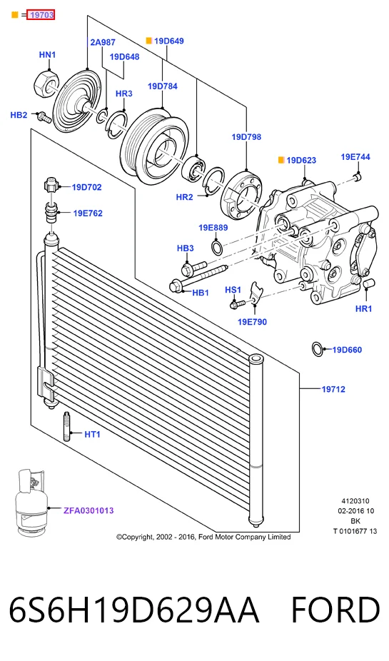 6S6H19D629AA Ford Компрессор хладагента