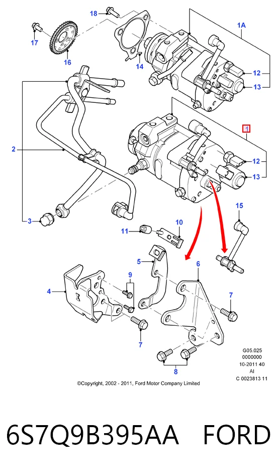 Насос топливный высокого давления (ТНВД) на Ford Mondeo III B4Y