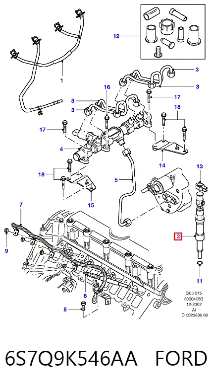 6S7Q9K546AA Ford Топливные форсунки
