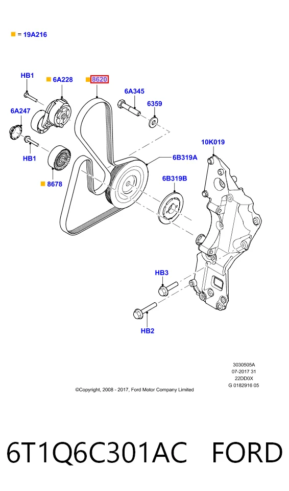 6T1Q6C301AC Ford