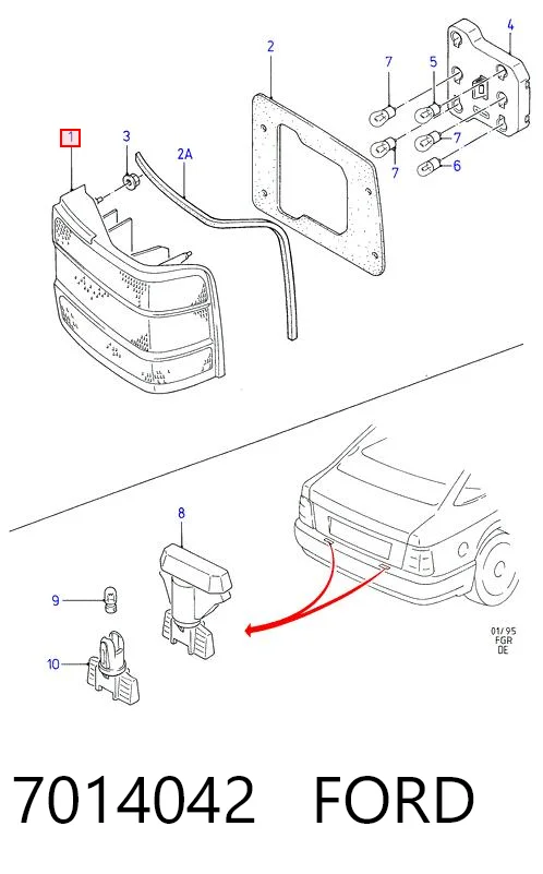7014042 Ford Фонари задние