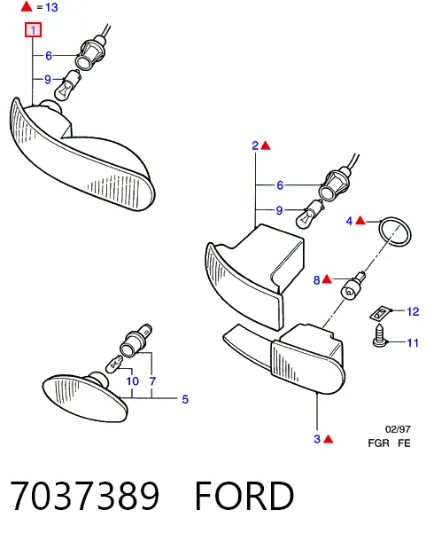 Поворотник правый на Ford Scorpio II GFR, GGR