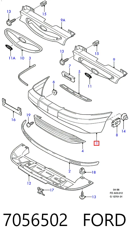  Передний бампер Ford Mondeo 1