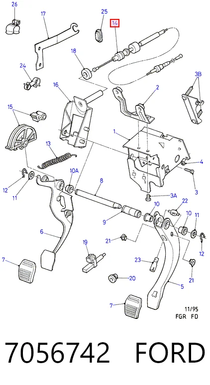 Трос сцепления на Ford Mondeo I GBP