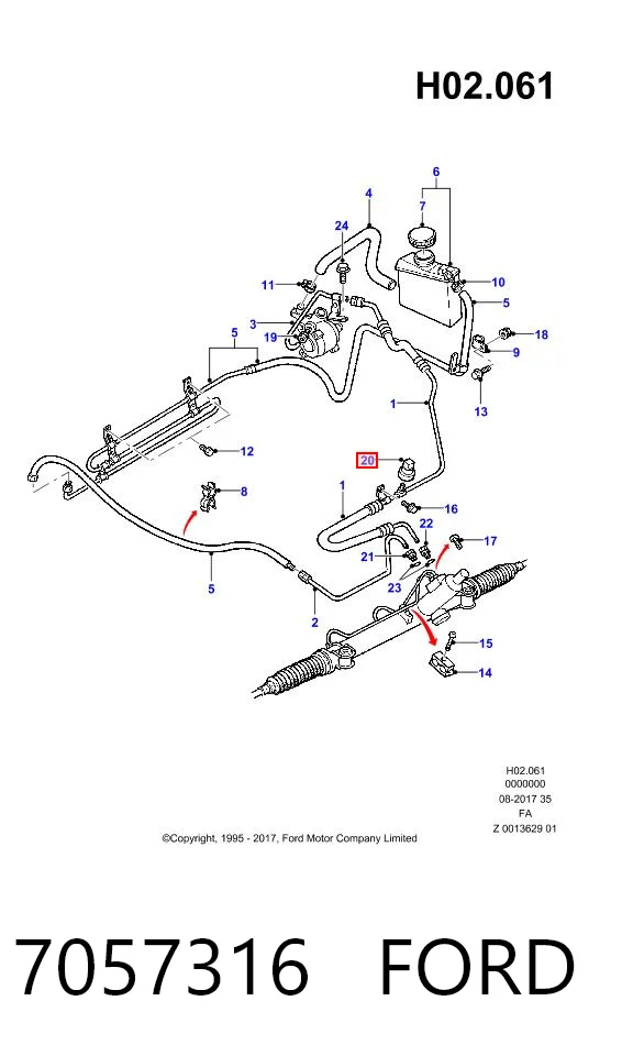 7057316 Ford Клапан давления кондиционера