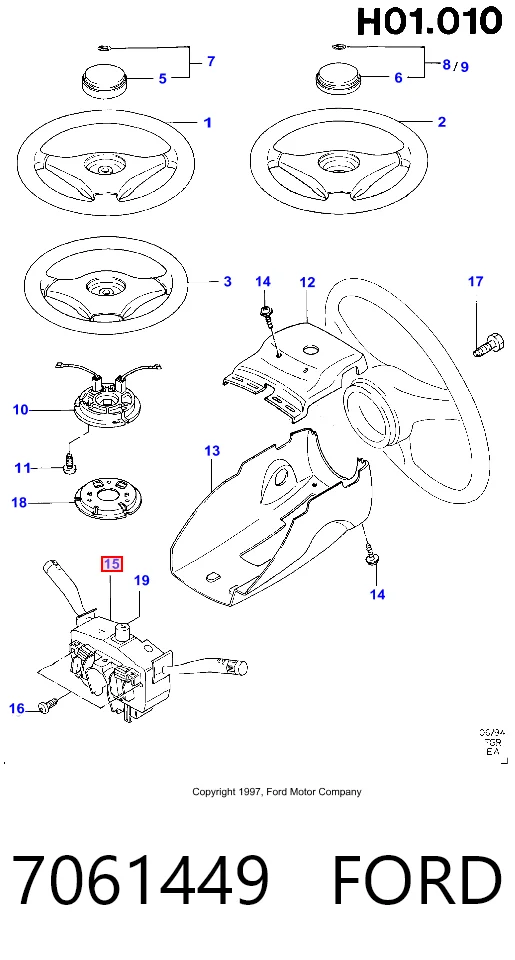 Переключатель подрулевой в сборе на Ford Escort VII GAL, AAL, ABL