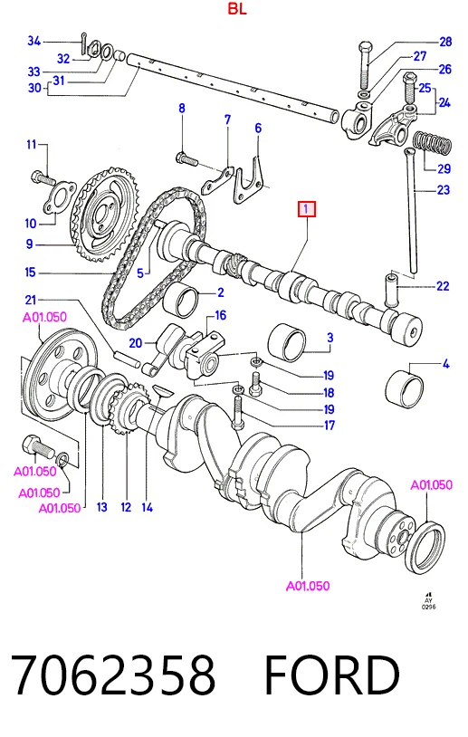 Распредвал двигателя на Ford Fiesta Mk4 JAS, JBS