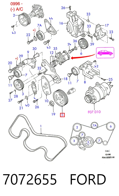 Шкив коленвала Ford Scorpio 1 GAE, GGE