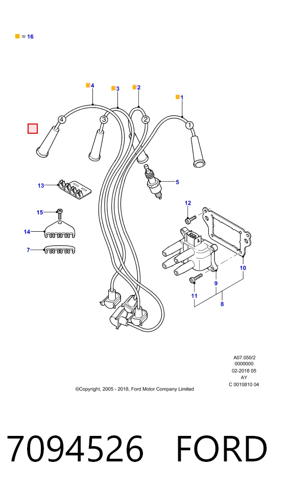Провода высоковольтные на Ford Fiesta COURIER J5S, J3S