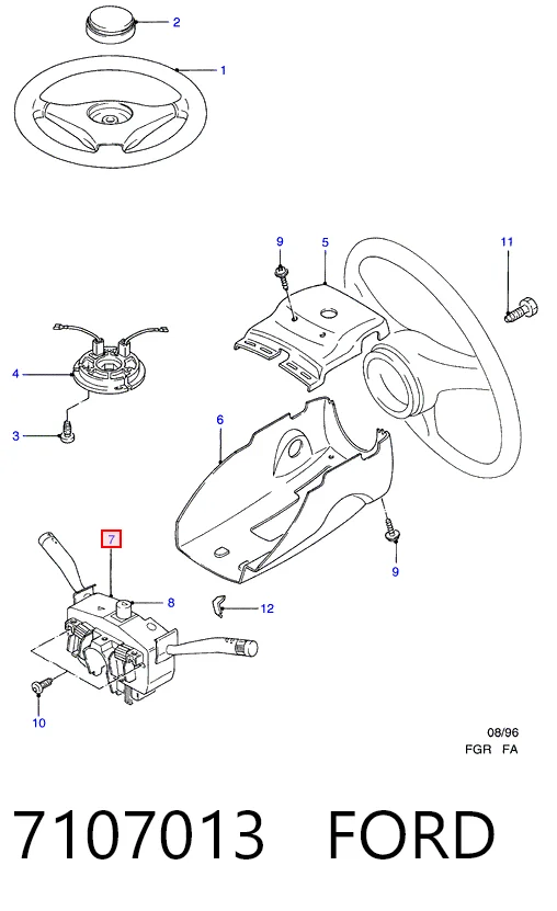 Переключатели подрулевые Ford Escort VII хэтчбек (GAL, AAL, ABL) (1995 - 1998) цена, от 38.15 USD