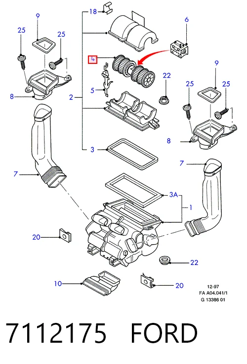  Вентилятор печки Ford Escort 5