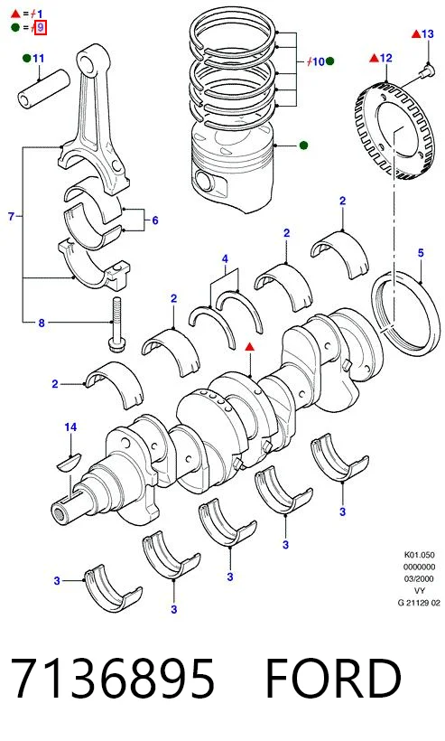 95WM6102AA Ford Поршень в комплекте на 1 цилиндр, STD