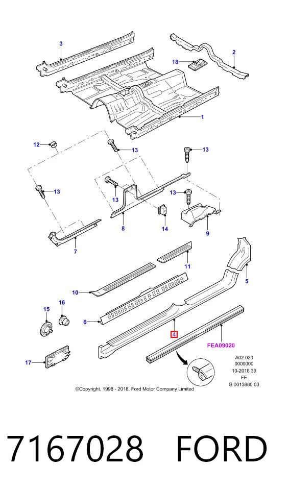 FP2552012 Klokkerholm Порог наружний правый