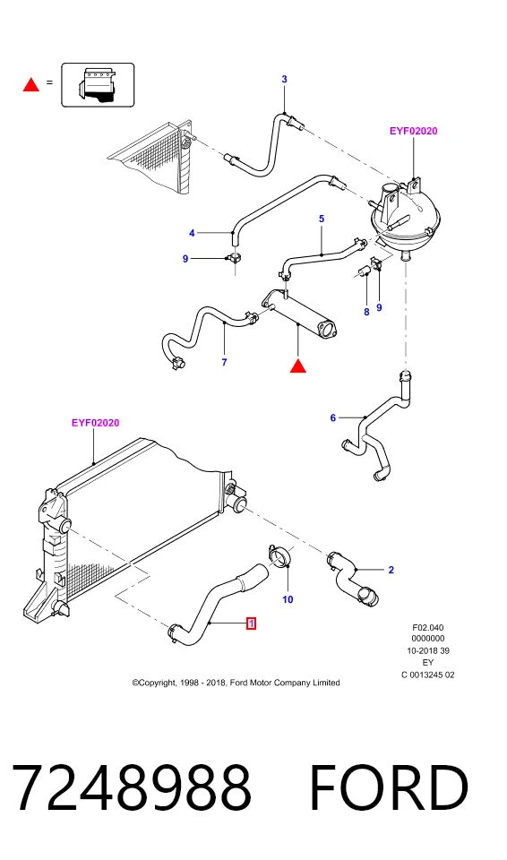  Патрубок радиатора Ford Transit 4