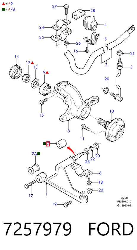 Сайлентблок передней подвески Ford Scorpio II седан (GFR, GGR) (1994 - 1998) цена, от 25.88 USD