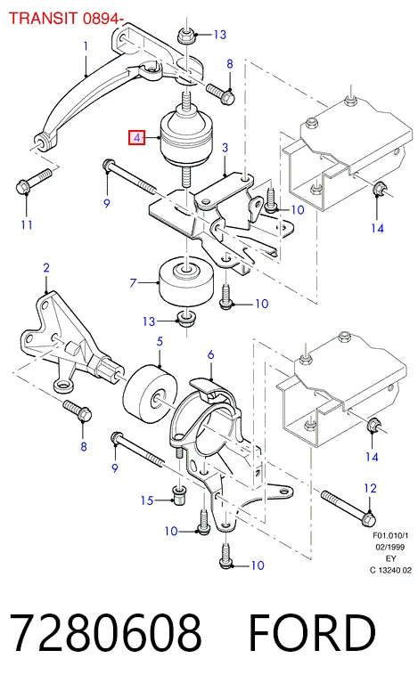  Левая подушка двигателя Ford Transit 4