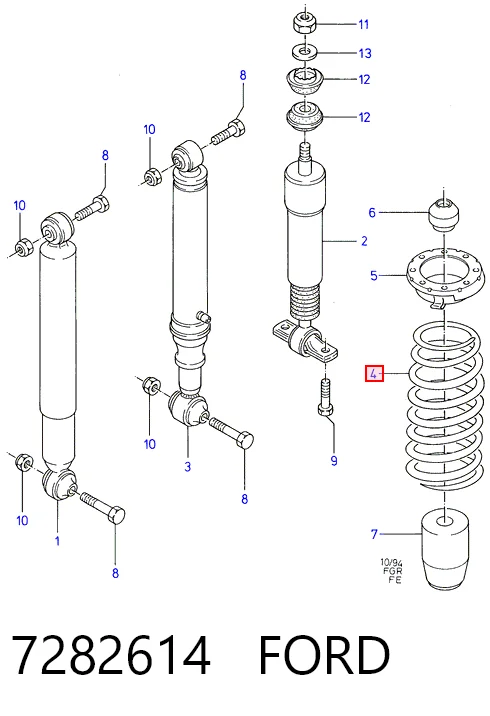 Пружина подвески задняя на Ford Scorpio II GFR, GGR