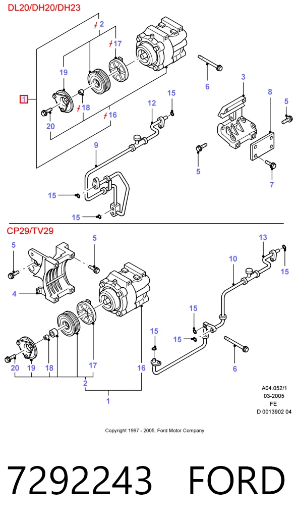 Компрессор системы кондиционирования Ford Scorpio II седан (GFR, GGR) (1994 - 1998) цена, от 113.25 USD