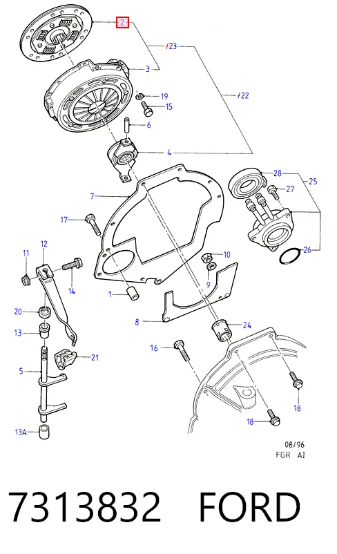 7313832 Ford Диск сцепления ведомый