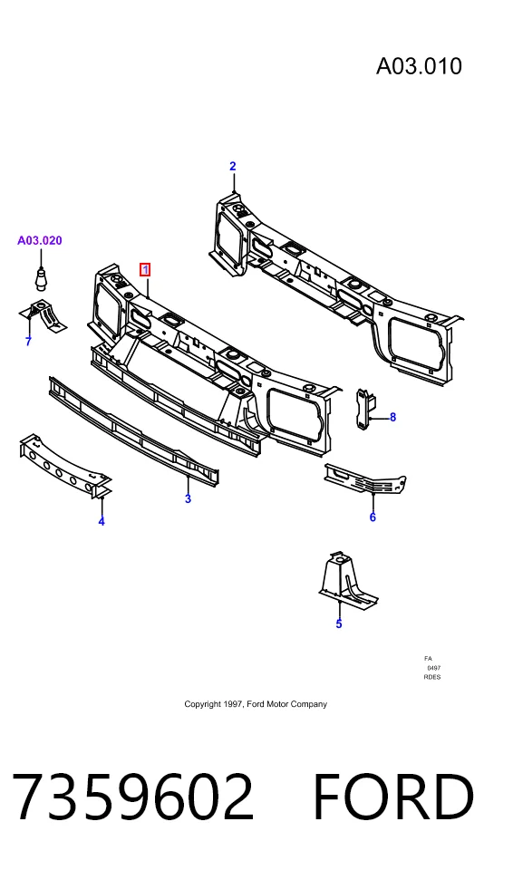 Купить Рамка радиатора Форд Эскорт VII GAL, AAL, ABL